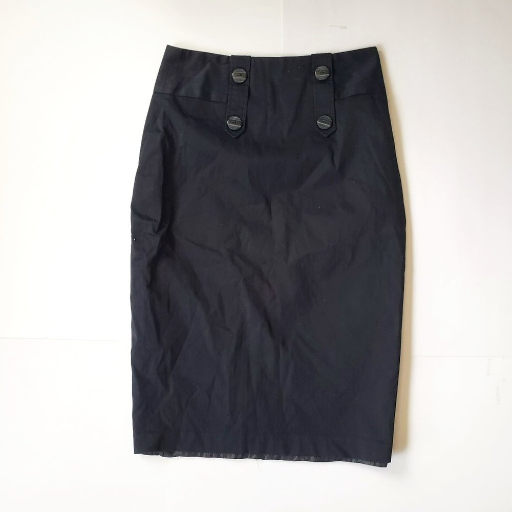 Bedo High Waist Black Classic Pencil Skirt with Slit - Picture 1 of 9